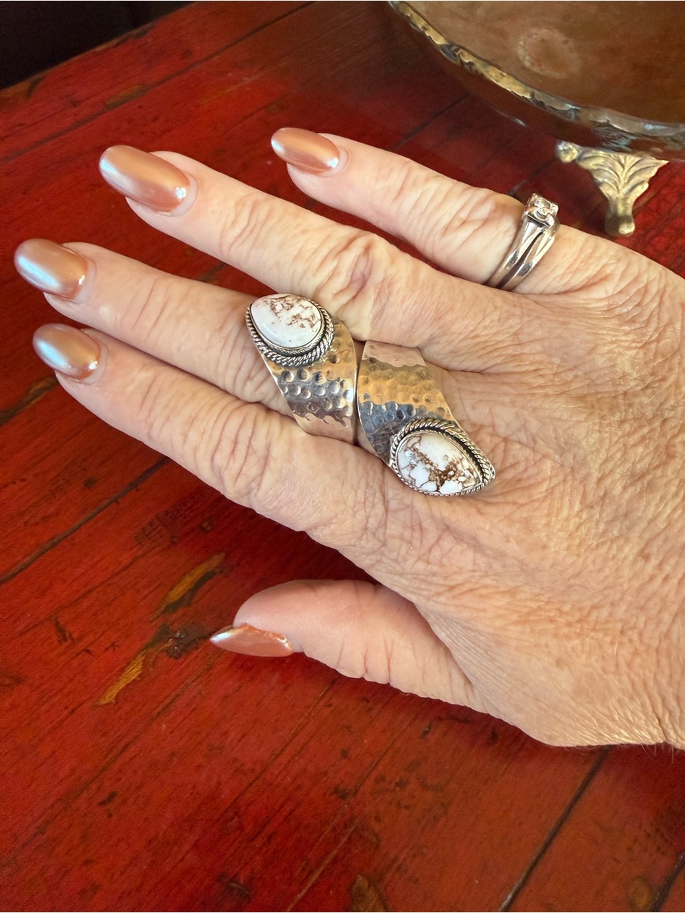 Wild Horse Sterling Silver Adjustable Statement Ring Size 11–15 NWOT